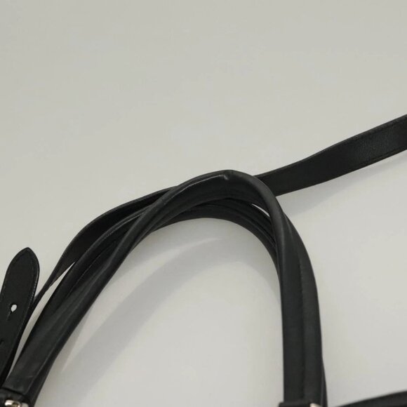 Salvatore Ferragamo Hand Bag Leather 2way Black Silver Auth - Picture 10 of 15